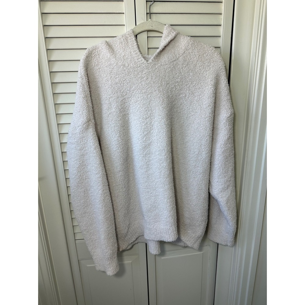 Barefoot Dreams EcoChic Hoodie Cream Recycled Polyester Pullover BDWEC21292 L